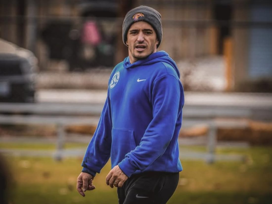 Matt Dallman on the field during a session
